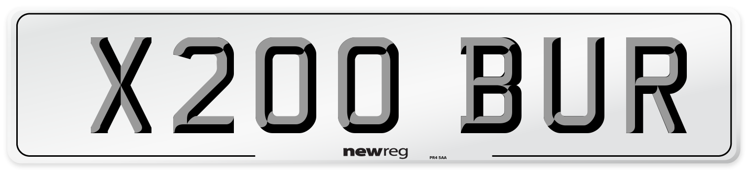 X200 BUR Number Plate from New Reg